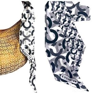 NEW ▶️ COACH ◀️ 100% Silk Scarf Twilly Vintage Deadstock